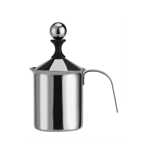 Espumador de Leche Manual Acero Inoxidable Doble Malla para Café Cappuccino 400ml