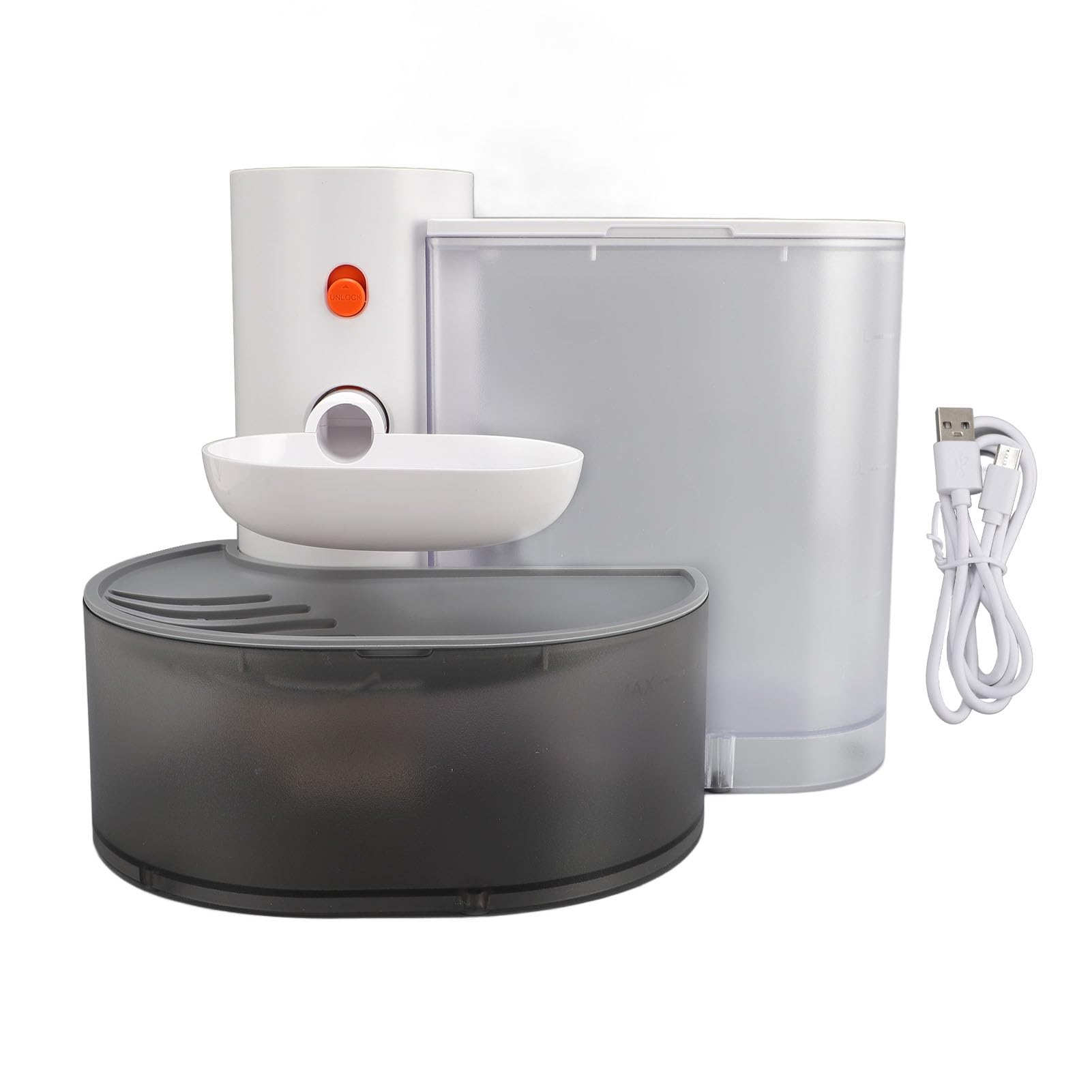 Fuente de Agua Inteligente para Mascotas, Dispensador Automático de Agua para Mascotas de 3 litros, Fuente de Agua Inalámbrica USB de 9,92 Pulgadas para Verter sobre Gatos,