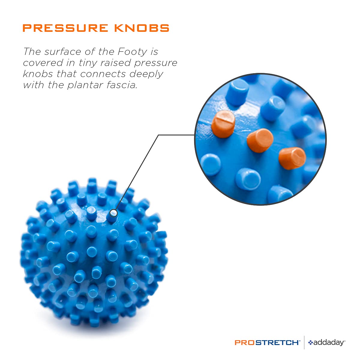 Bola de Masaje ProStretch Addaday Azul con Textura para Alivio de Fascitis Plantar