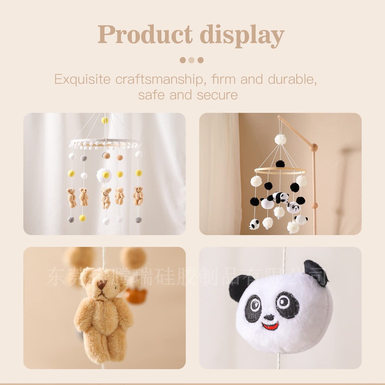 Lindo móvil para cuna con brazo móvil para cuna de bebé, soporte móvil para cuna de bebé, soporte móvil para cuna – Móvil neutro de género para decoración de guardería, accesorio móvil para cuna de bebé para decoración de guardería