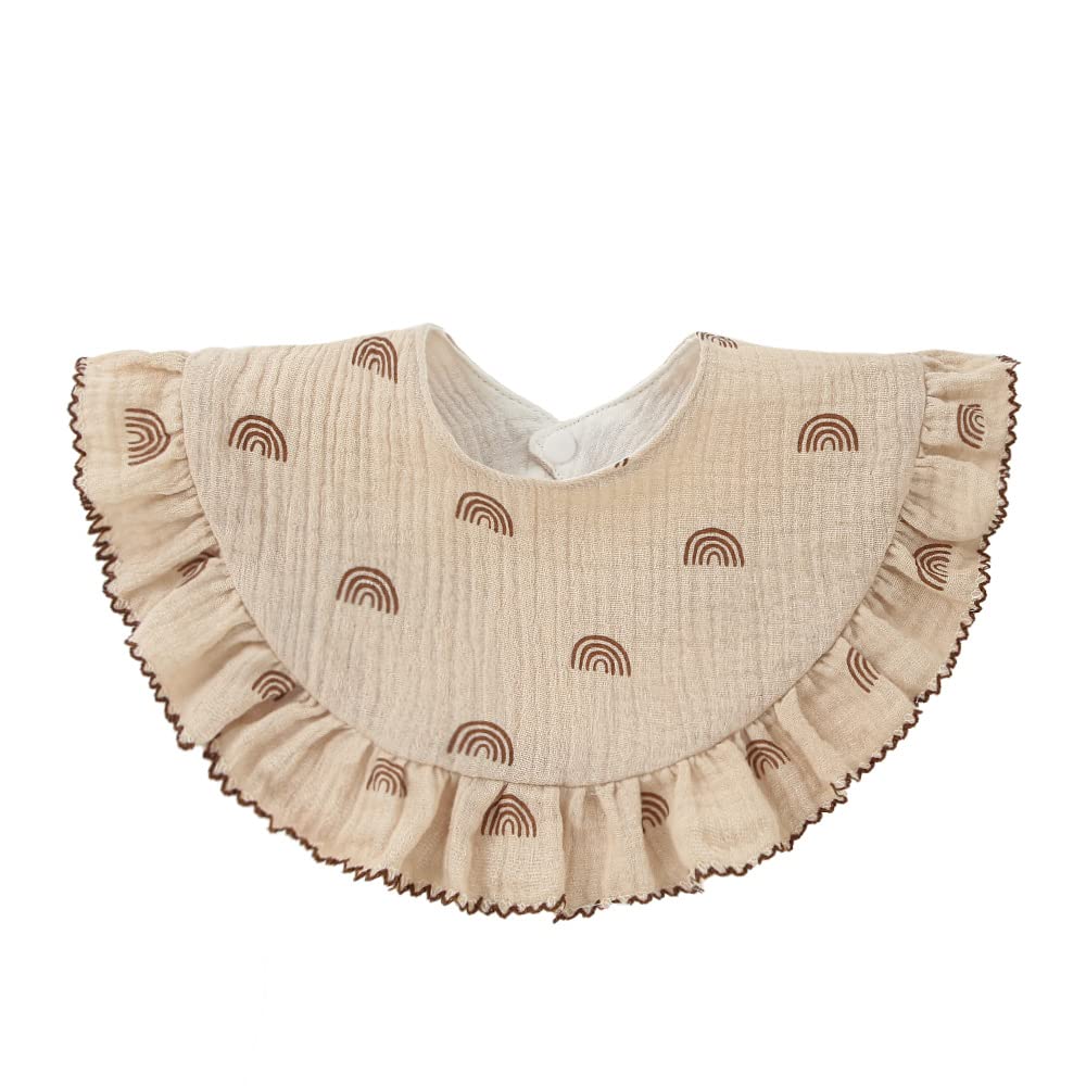 Nishine 4 baberos unisex de muselina para bebé, baberos giratorios de algodón de 360 grados, para dentición, alimentación y baberos para niño y niña, Conjunto Amarillo, One Size Arco Iris