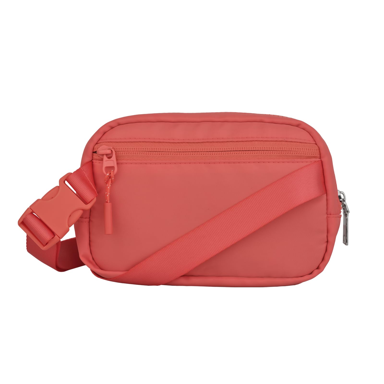 LuckyLy Cangurera para Mujer Deportiva y de Viaje, Bolsa Crossbody y Bandolera tipo Riñonera, Ligera, Repelente al Agua y con Múltiples Compartimentos, Regalos para Mujer y Mamá – Modelo Mina, Coral