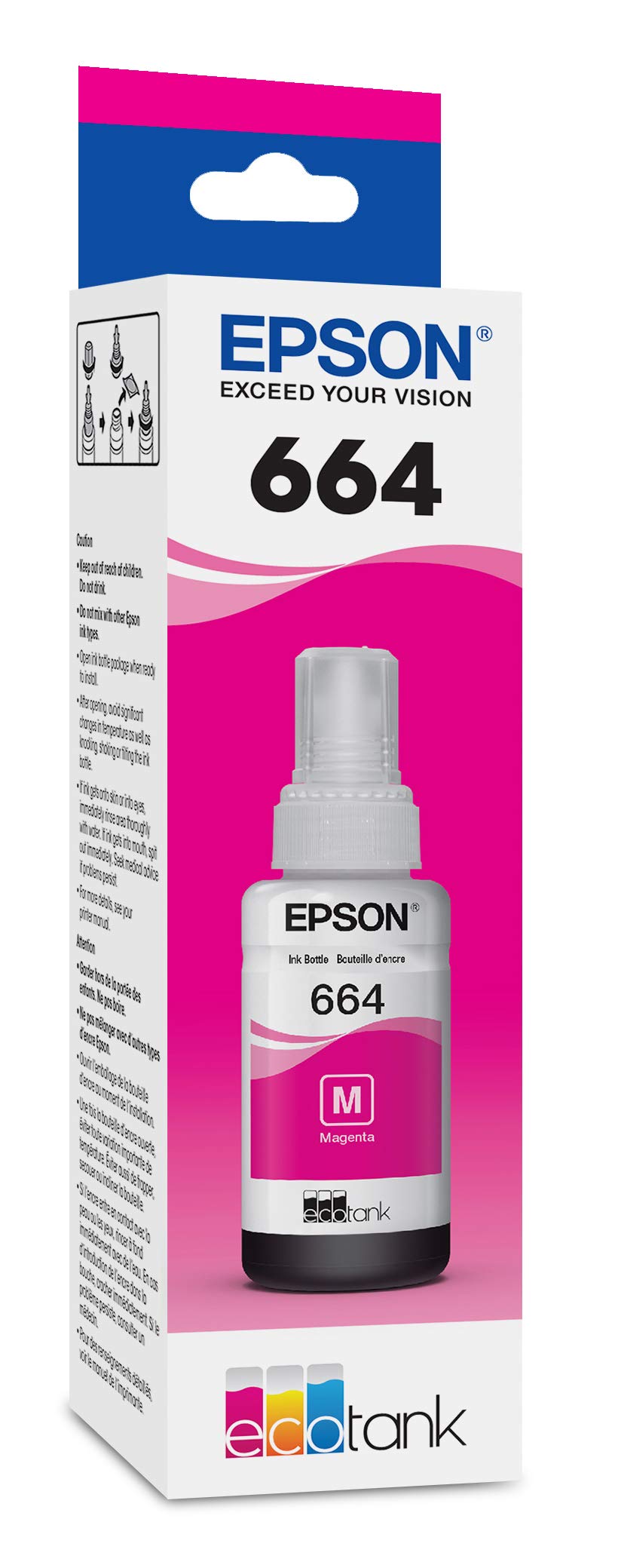 Botella de Tinta Epson EcoTank 664 Magenta Compatible con Impresoras ET-Series