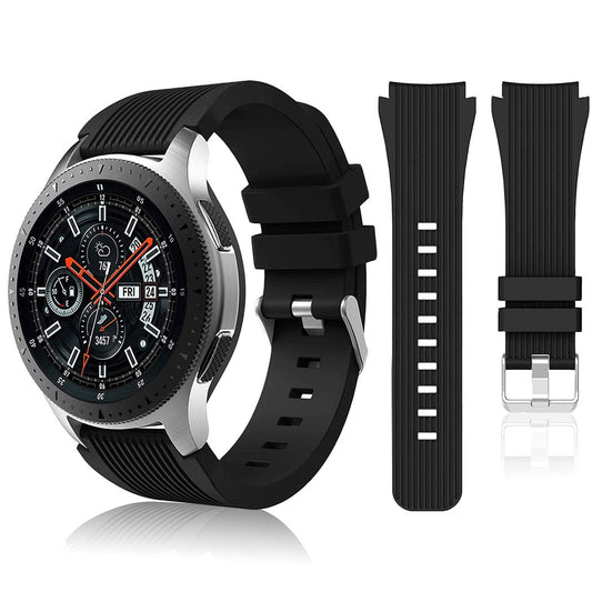 HSWAI Compatible con Samsung Galaxy Watch 46mm bandas/Gear S3 Frontier, Classic Watch Bands/Galaxy Watch 3 bandas 45mm, 22mm bandas de silicona suave pulsera correa deportiva para hombres y mujeres