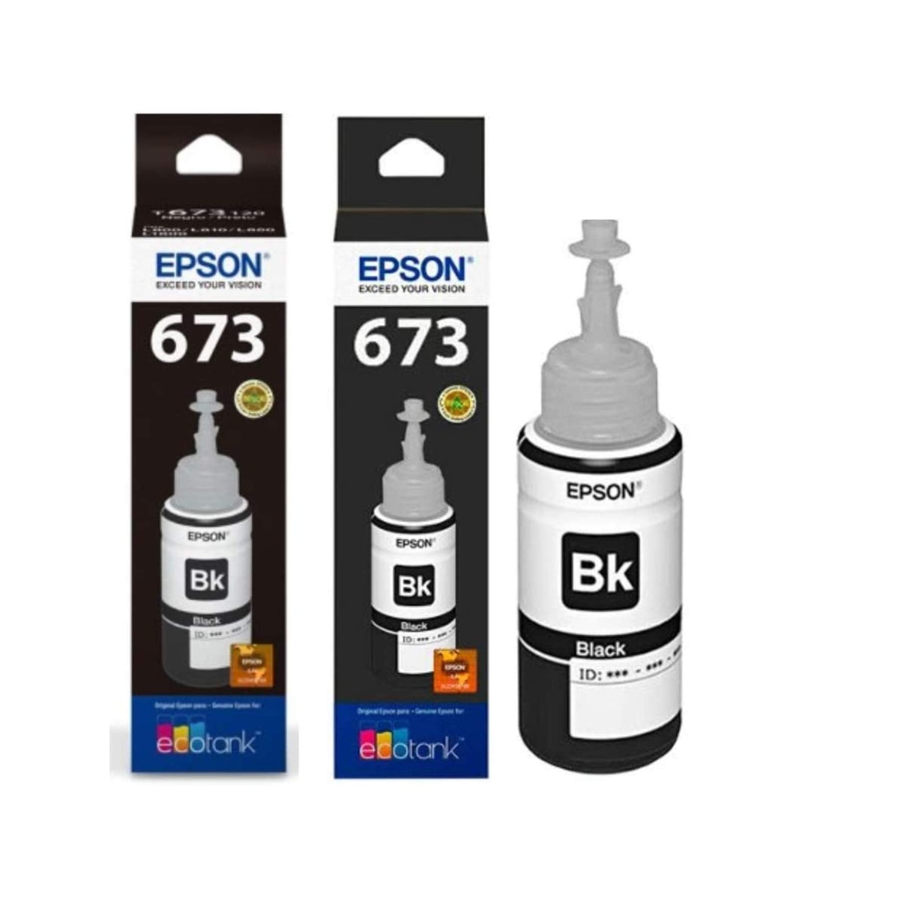 Botellas de Tinta Epson Negro 673 Compatible con EcoTank L800 L810 para Impresoras