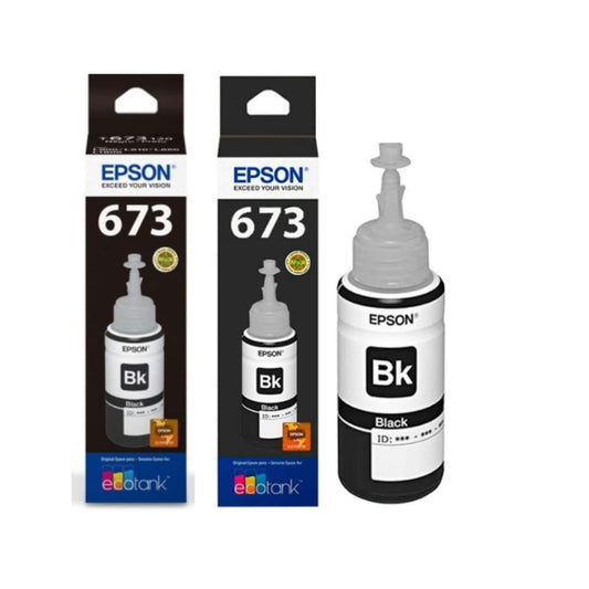 Botellas de Tinta Epson Negro 673 Compatible con EcoTank L800 L810 para Impresoras
