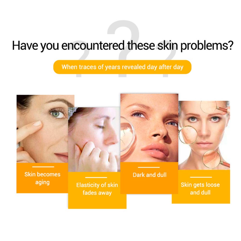 Hialurónico Seis péptidos 24 K suero de oro Antienvejecimiento + Ácido hialurónico y secreciones de caracol Hidratante filtrada + Vitamina C Esencia blanqueadora para el cuidado de la piel