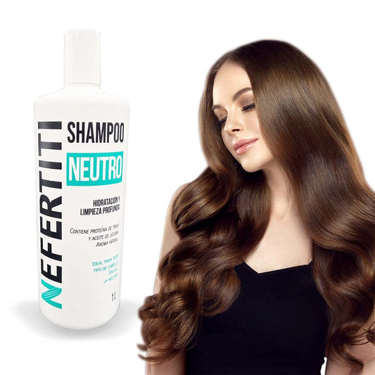 (2 Pack) Nefertiti Shampoo Neutro 1 L, Limpieza Profunda