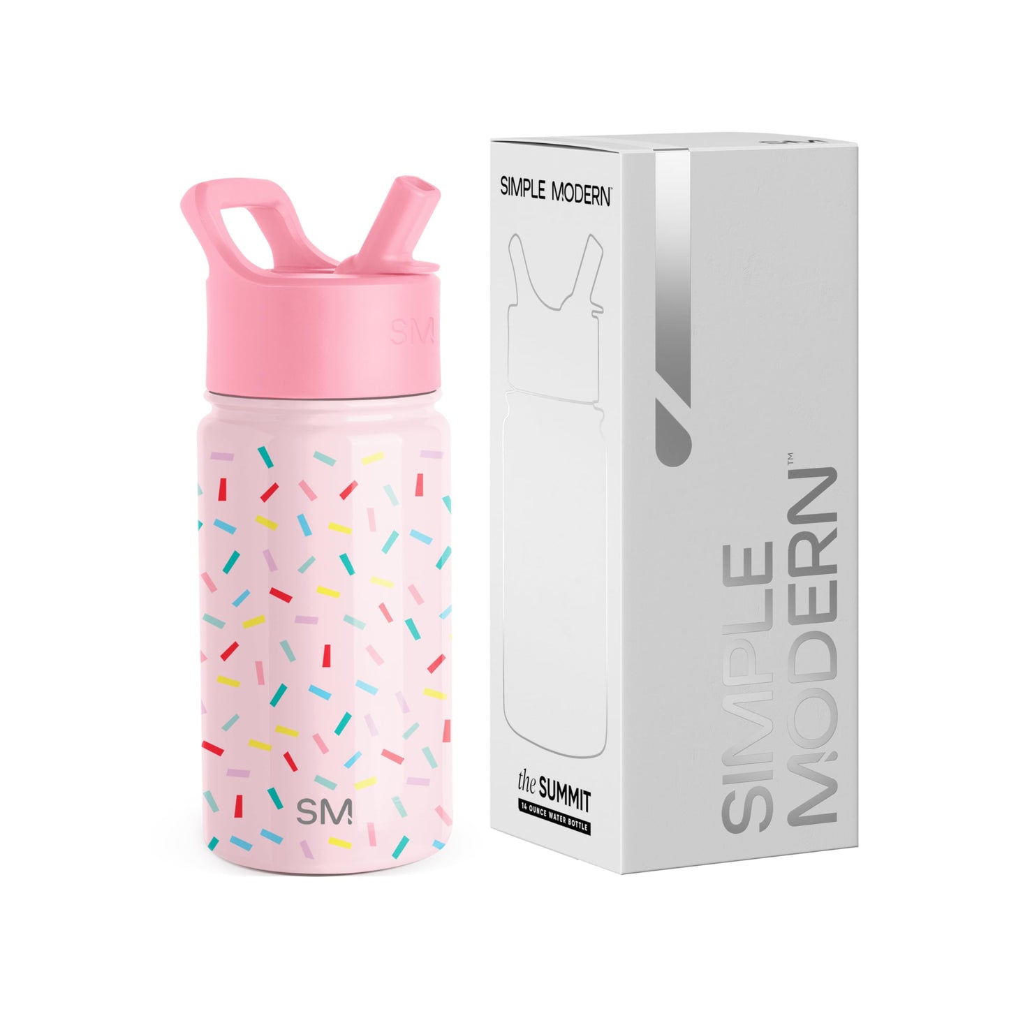 Botella de Agua Simple Modern Confetti Vaso Térmico Acero Inoxidable para Niños y Niñas