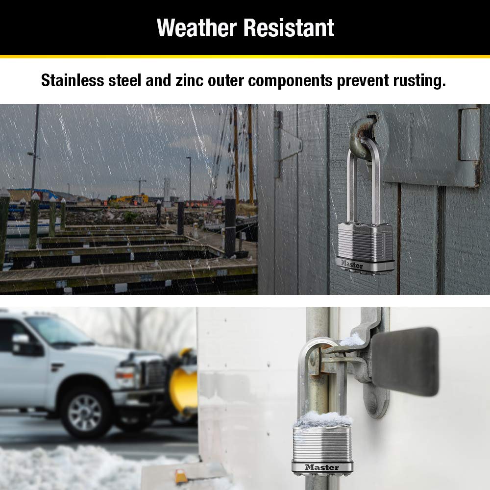 Candado Master Lock Magnum Acero Laminado 2 Pulgadas Wide Paquete de 4 Llaves Iguales
