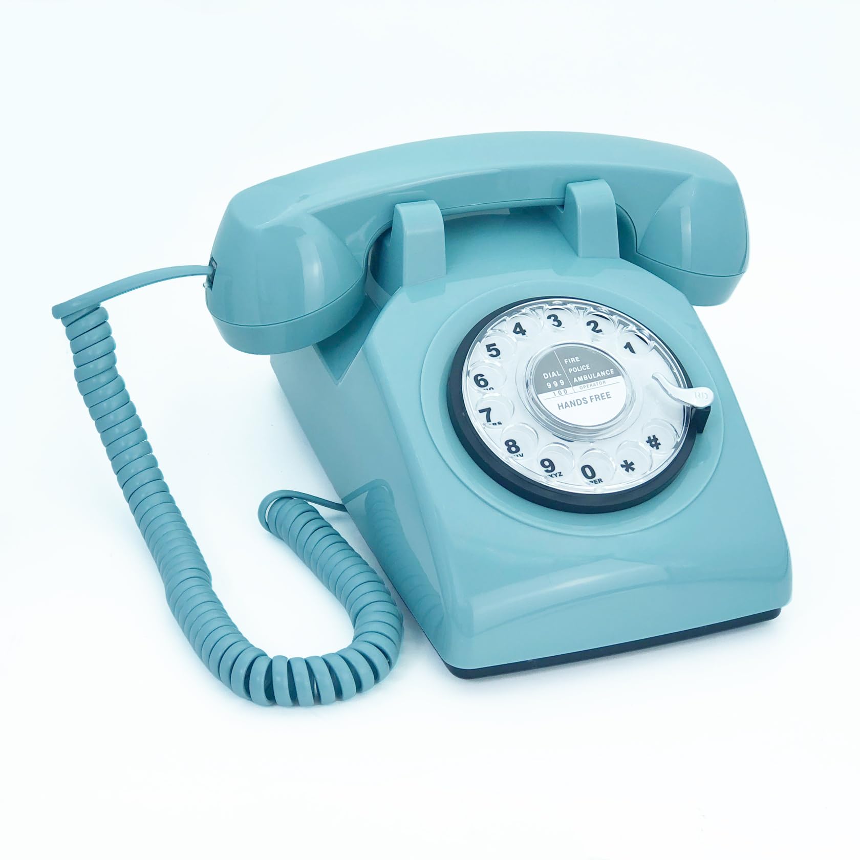 TelPal - Teléfono retro de una sola línea con cable de computadora, esfera giratoria clásica, estilo clásico, manos libres, teléfono fijo para el hogar/oficina/hotel, teléfonos antiguos para personas