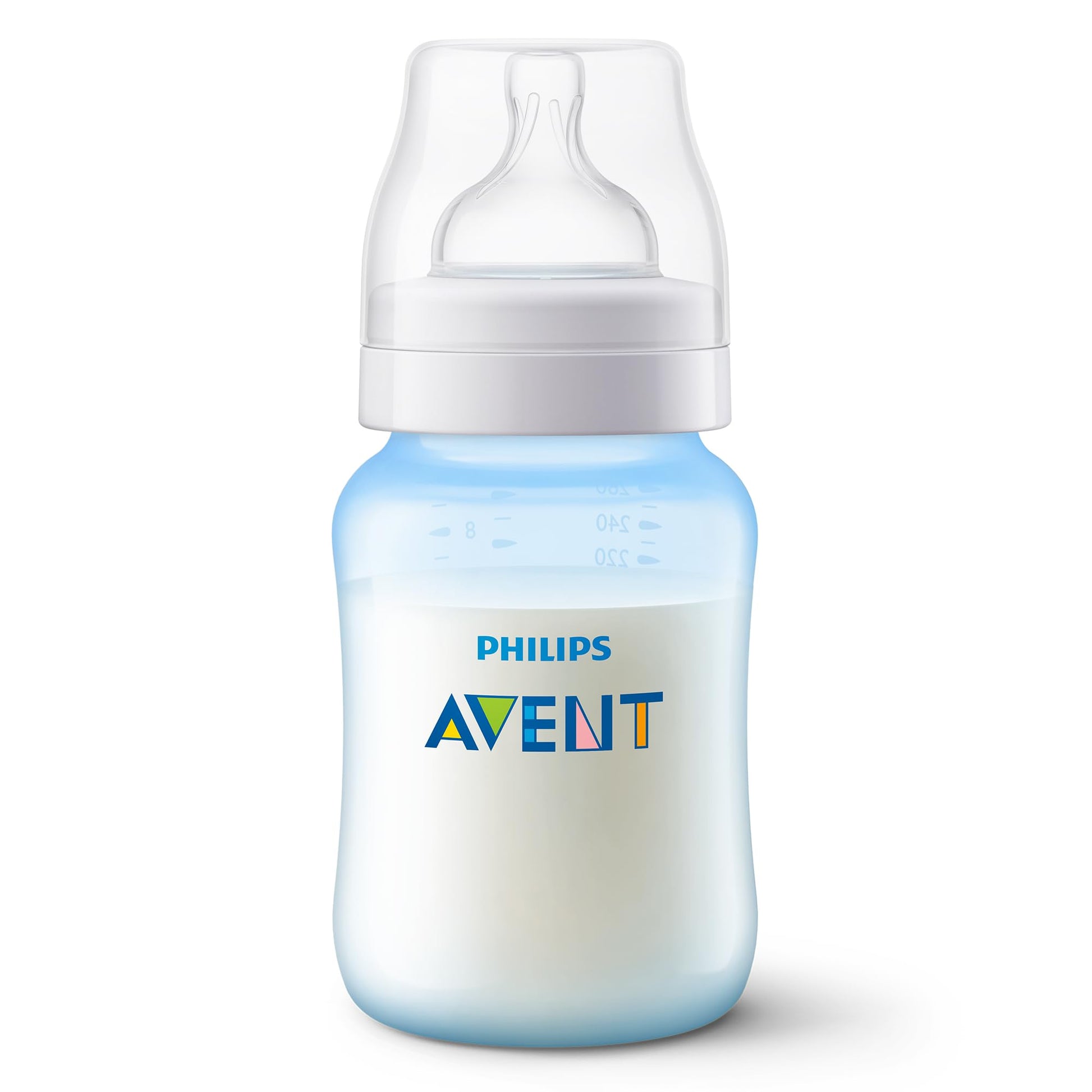 Biberón Anti-colic Philips Avent Azul con Válvula Anticólicos 9 oz 1 m+ 4 Piezas