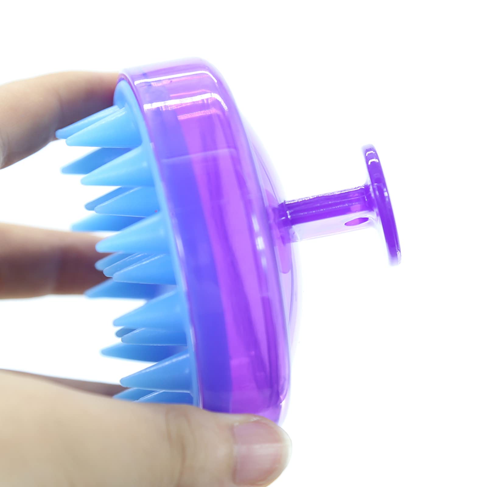 Cepillo Masajeador BTWTRY Morado Silicona Suave para Crecimiento del Cabello para Hombre