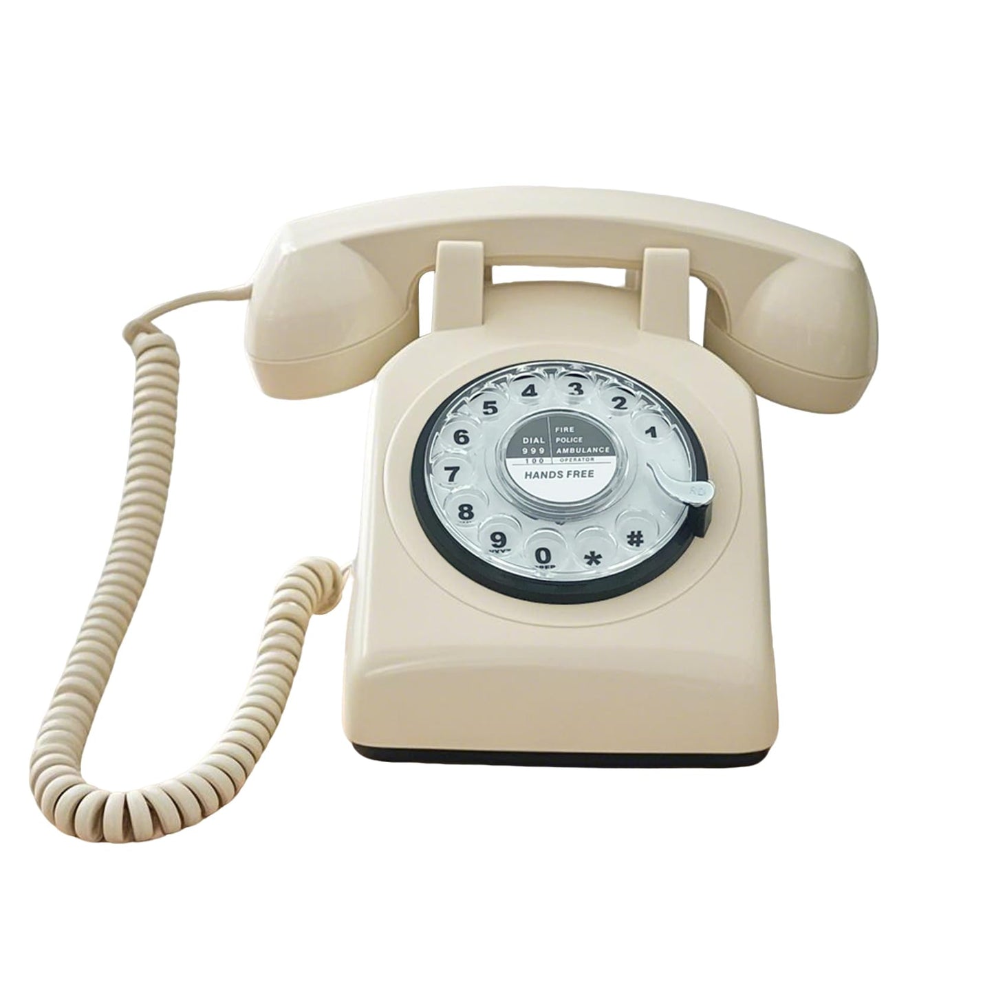 TelPal - Teléfonos fijos para el hogar, teléfono retro de la antigua moda, teléfono casero con cable manos libres con teclado rotativo, oficina, hotel, teléfono antiguo Shcool, 301-Ivory