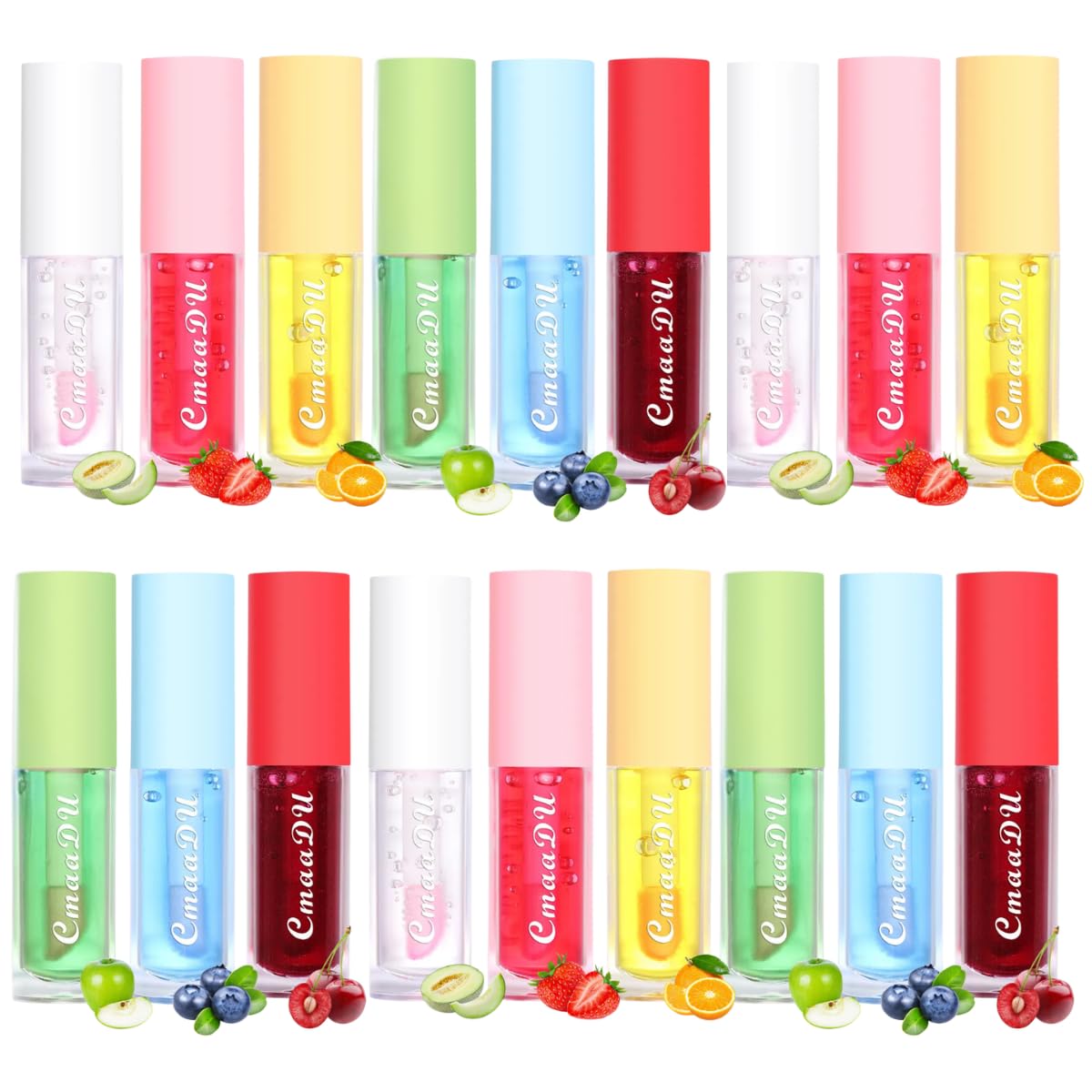 Universoenlínea.com | Paquete 30Pz de Bálsamos Labiales y Lip Gloss Hidratantes Diseños Sorpresa, Set Surtido Reparador para Labios Resecos, Brillo Suave y Portátil, Ideal para Regalo o Recuerdos, Uni