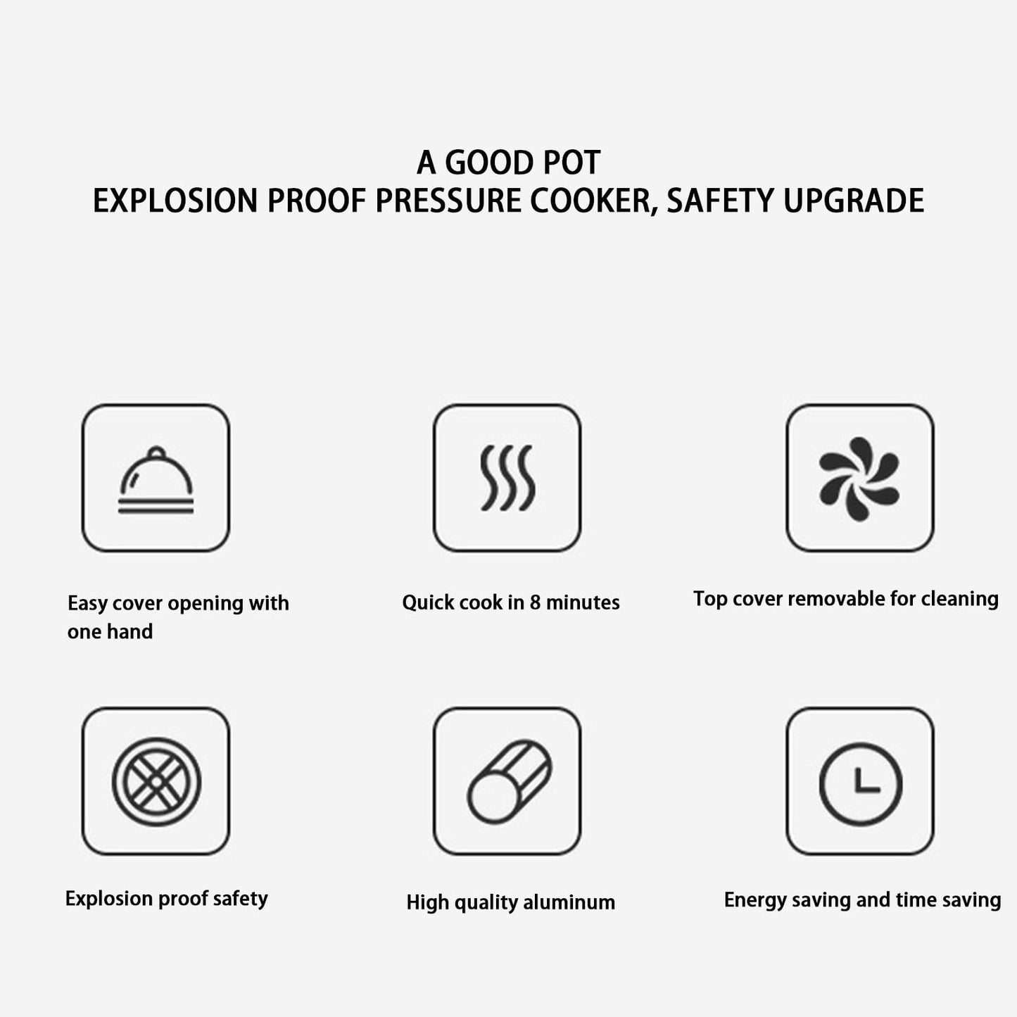 Fockety Olla a Presión, Olla a Presión de Aluminio para Estufa de 3L/4L/5L de Capacidad, Olla Arrocera Compatible con Inducción y Gas a Prueba de Explosiones para Familia o Comercial (4L)