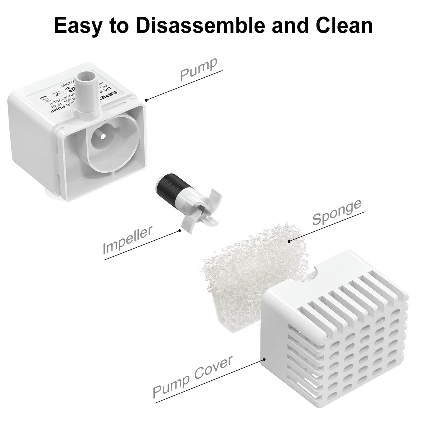 Bomba de Repuesto para Fuente NPET Negra Compatible con Gatos