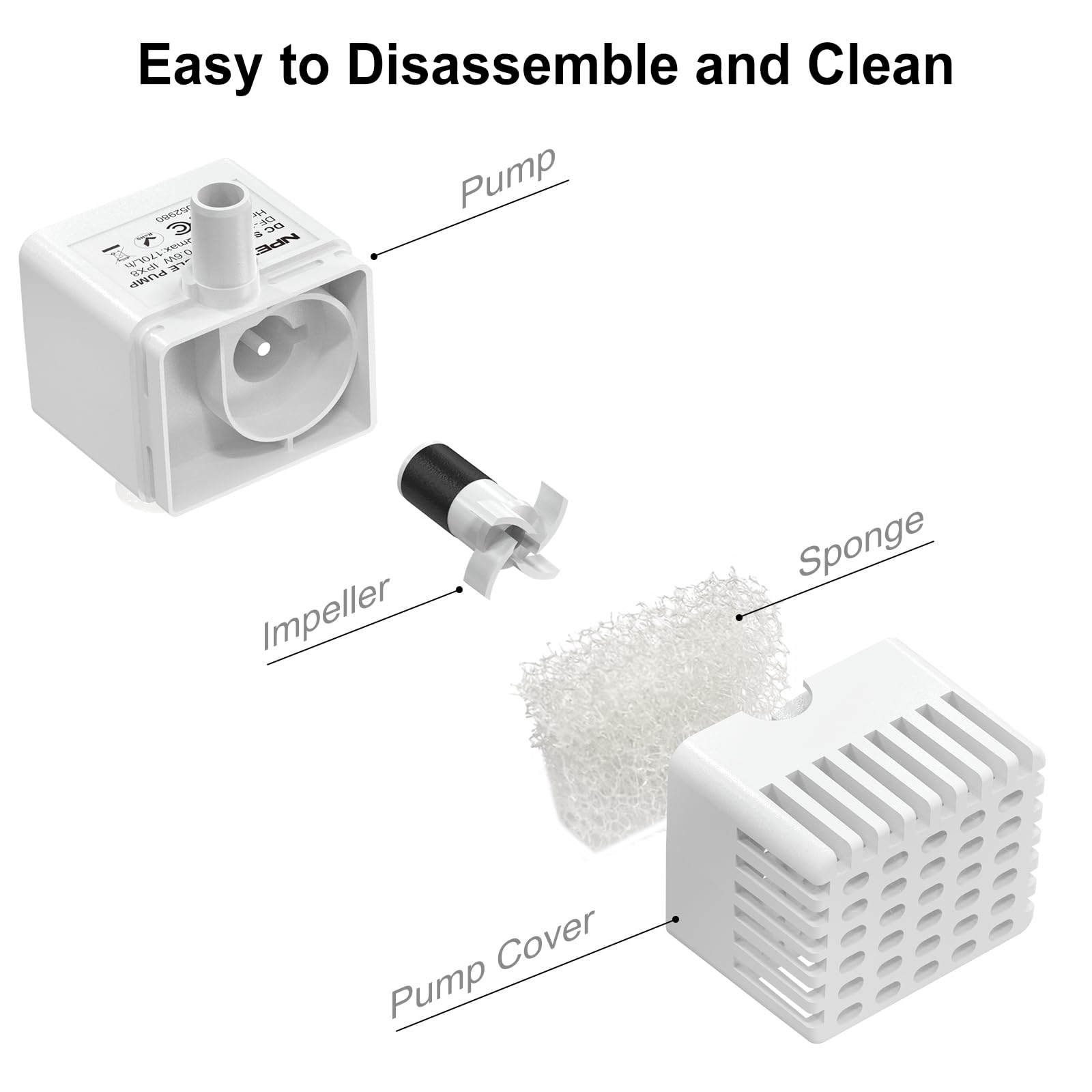 Bomba de Repuesto para Fuente NPET Negra Compatible con Gatos