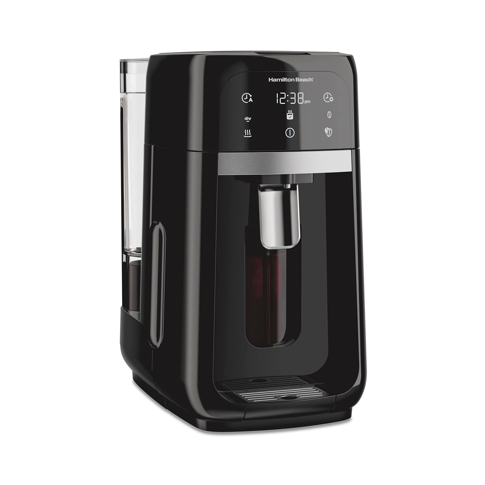 Hamilton Beach - Cafetera dispensadora de goteo programable con 14 tazas de olla interna para preparar bebidas, depósito de agua extraíble, negro Next Gen (47601)
