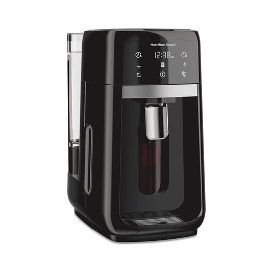 Hamilton Beach - Cafetera dispensadora de goteo programable con 14 tazas de olla interna para preparar bebidas, depósito de agua extraíble, negro Next Gen (47601)