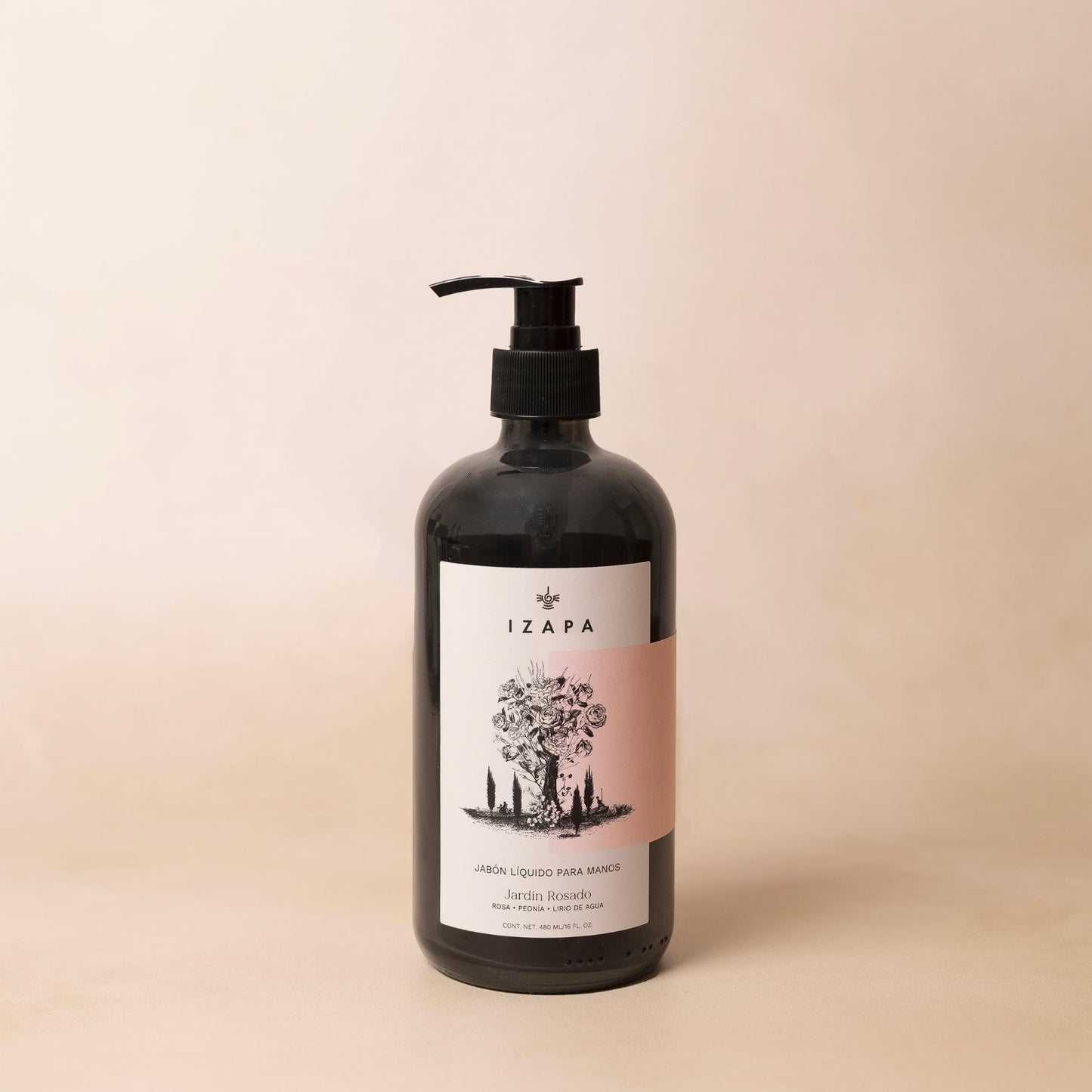 IZAPA Jardín Rosado Jabón Líquido para Manos 480 ml con Aceite de Jojoba Humectante