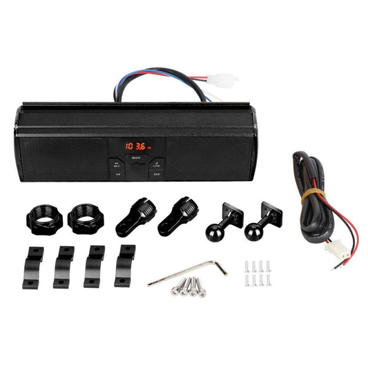 Dweekiy Altavoz estéreo para Moto, Manillar de modificación de Motocicleta de Audio de Sonido Antideslizante a Prueba de Agua(Negro)