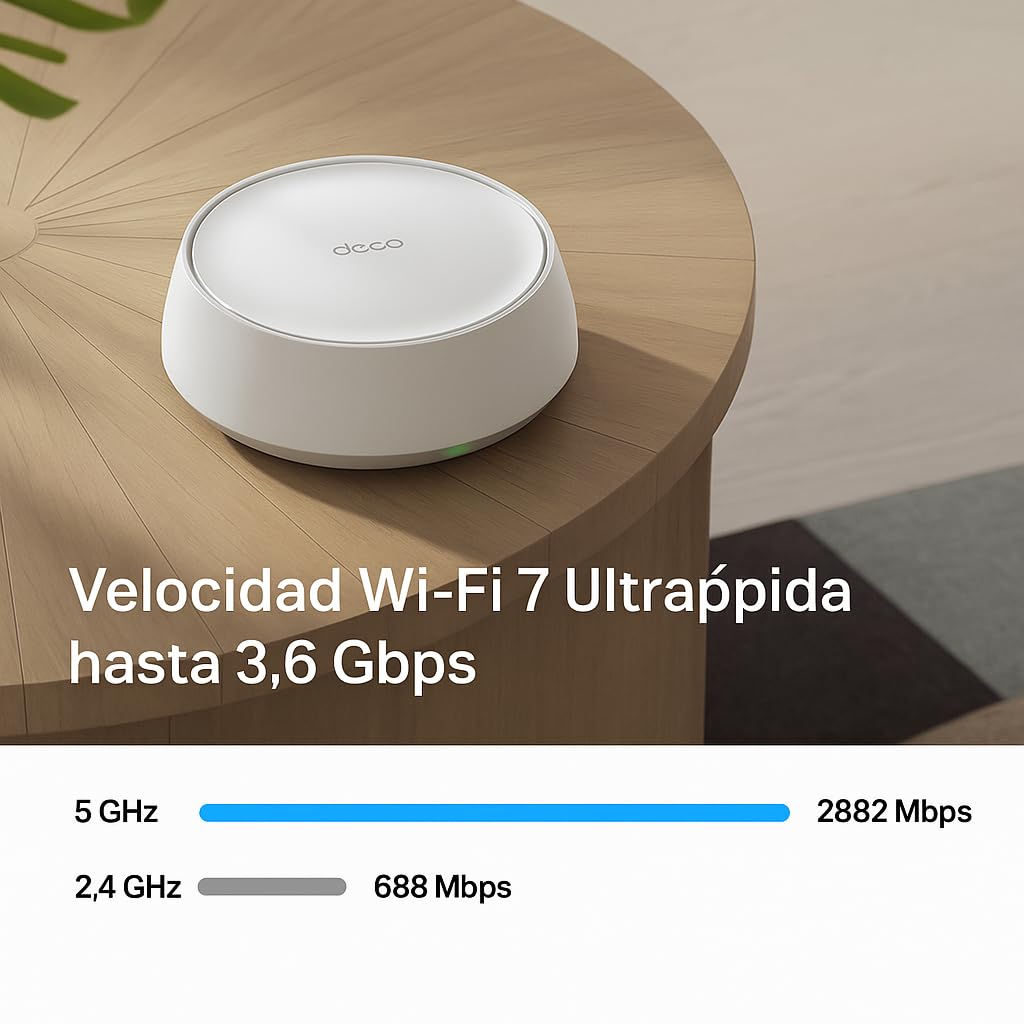 TP-Link Deco BE22 - Sistema Wi-Fi de Doble Banda BE3600 WiFi 7 Mesh | 4-Stream 3.6Gbps, Canales de 160 MHz | VPN, MLO