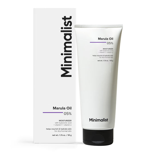 Minimalist Marula Oil 5% Face Moisturizer For Dry Skin With Hyaluronic Acid For Deep Nourishment & Hydration, For Men & Women | 50gm