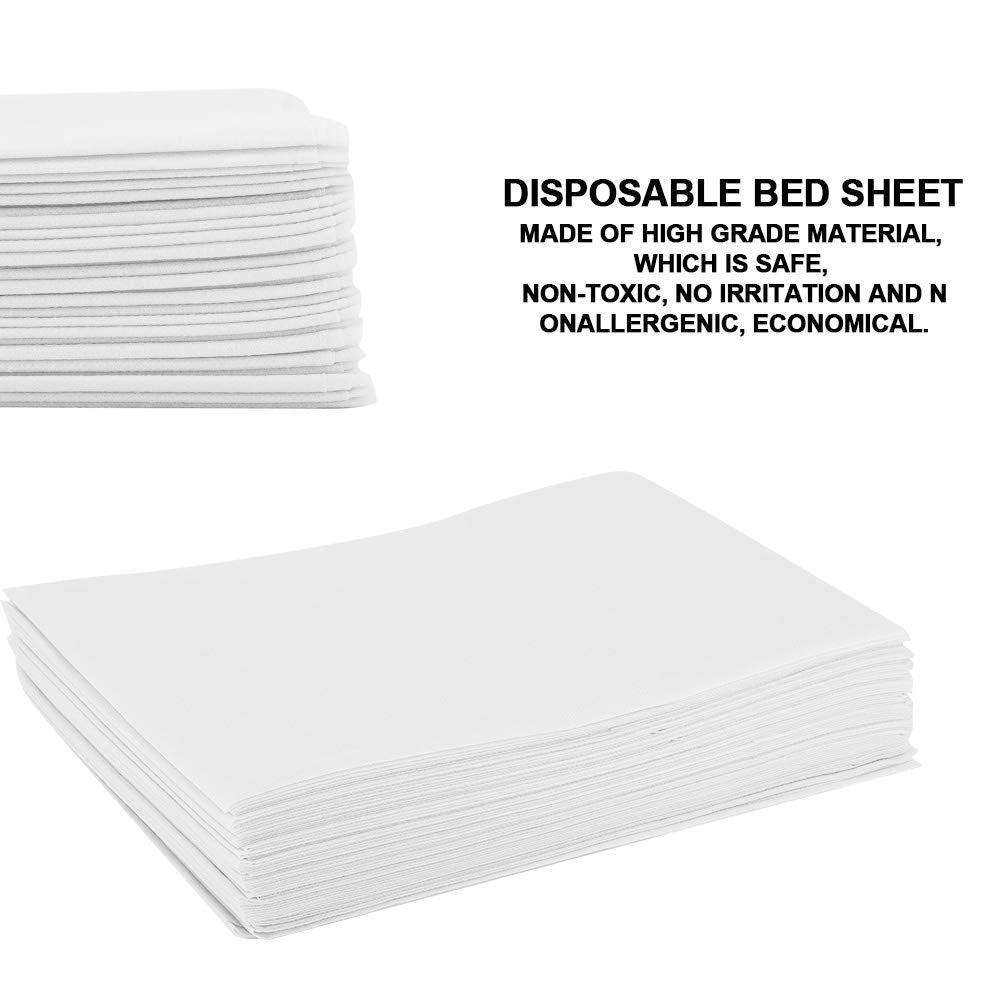 Cubierta de Cama Impermeable de la Hoja de Cama Disponible Impermeable para los hoteles de la Tabla del Masaje del Tatuaje del Balneario del salón(Disposable Sheets White)