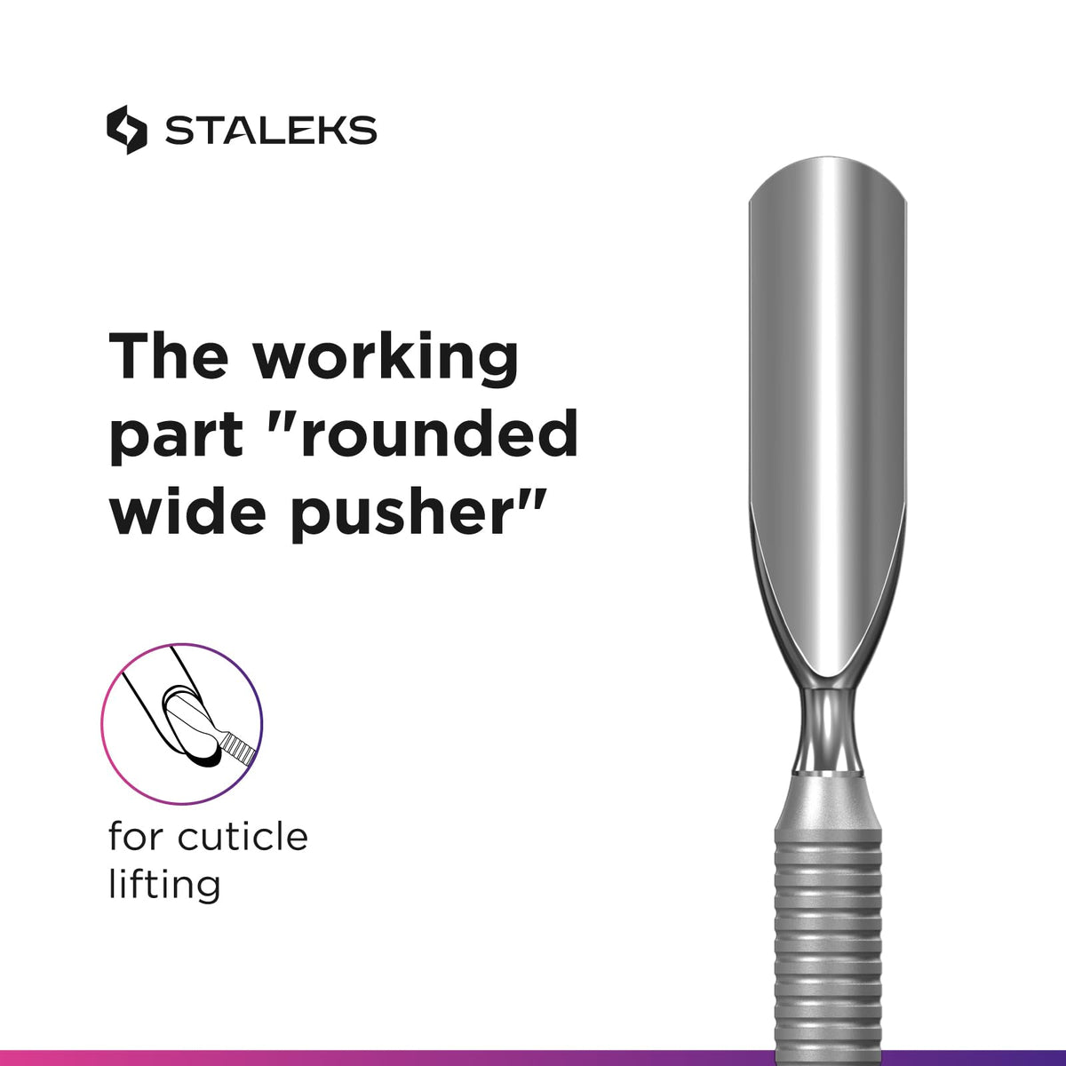 Staleks Empujador De Cutículas Y Limpiador De Uñas Pro Manicure Pusher Smart 51 Tipo 3 – Herramienta De Acero Inoxidable De Doble Punta