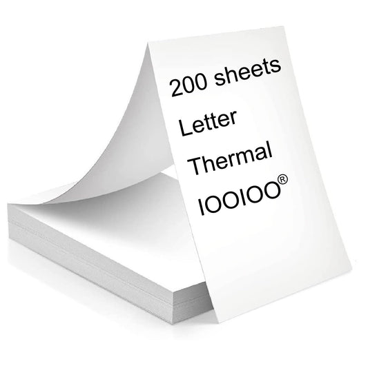 Papel Térmico IOOIOO Peripage Blanco Secado Rápido para Impresoras Térmicas (200 Páginas)