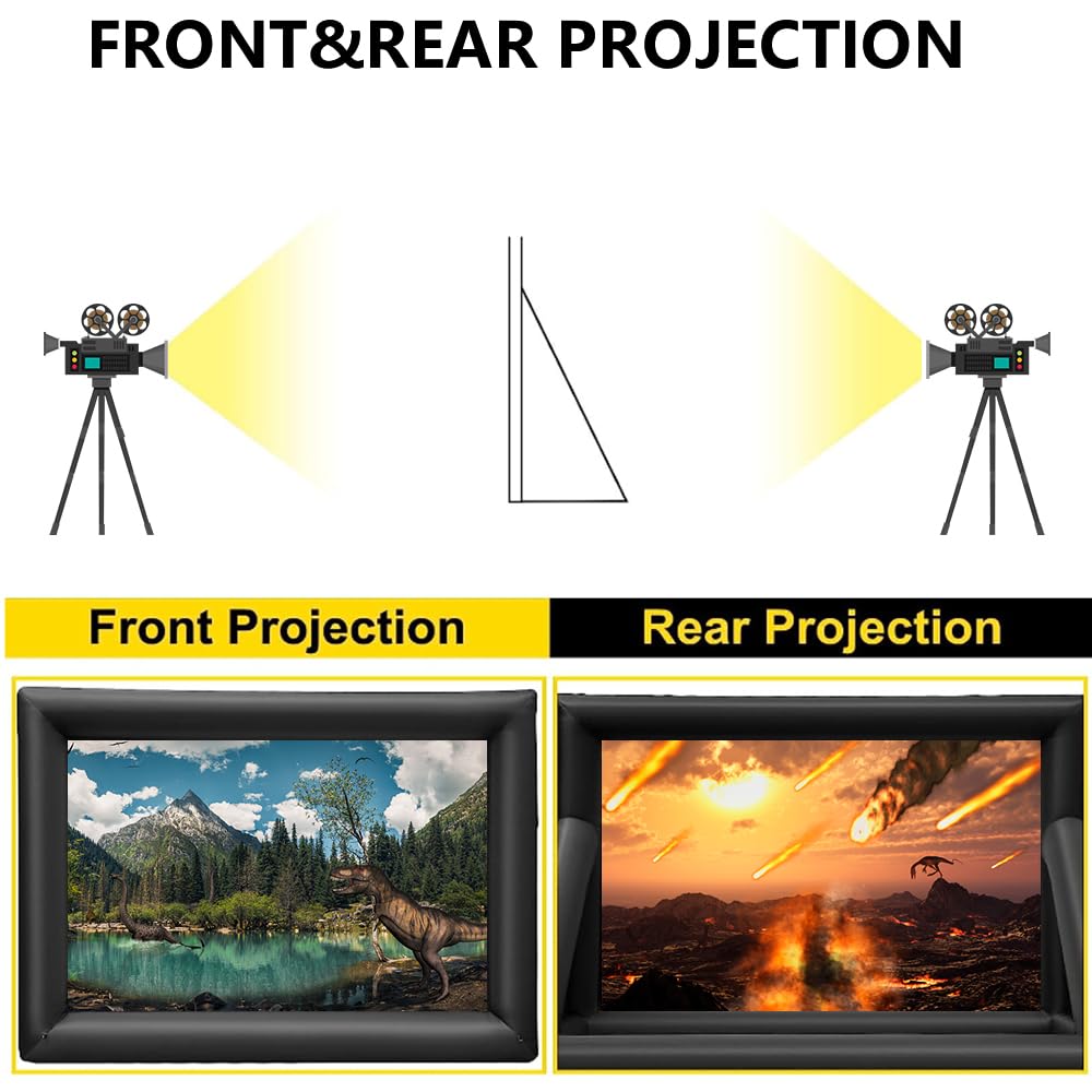 Proyector Inflable para Exteriores, Visualización Inflable de Película de 24 Pies para Exterior, Pantalla de Película Inflable Al Aire Libre, Pantalla Inflable para Proyector Portátil
