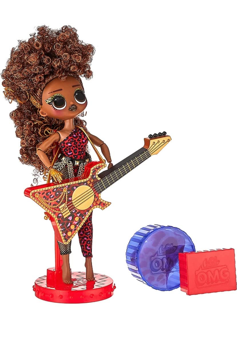 L.O.L. Surprise! OMG Remix Rock Muñeca Ferocious - 15 sorpresas Que Incluyen bajo, Vestido, Zapatos, Cepillo, Soporte para muñecas, Letras y Paquete de Tocadiscos - Edad: 4+