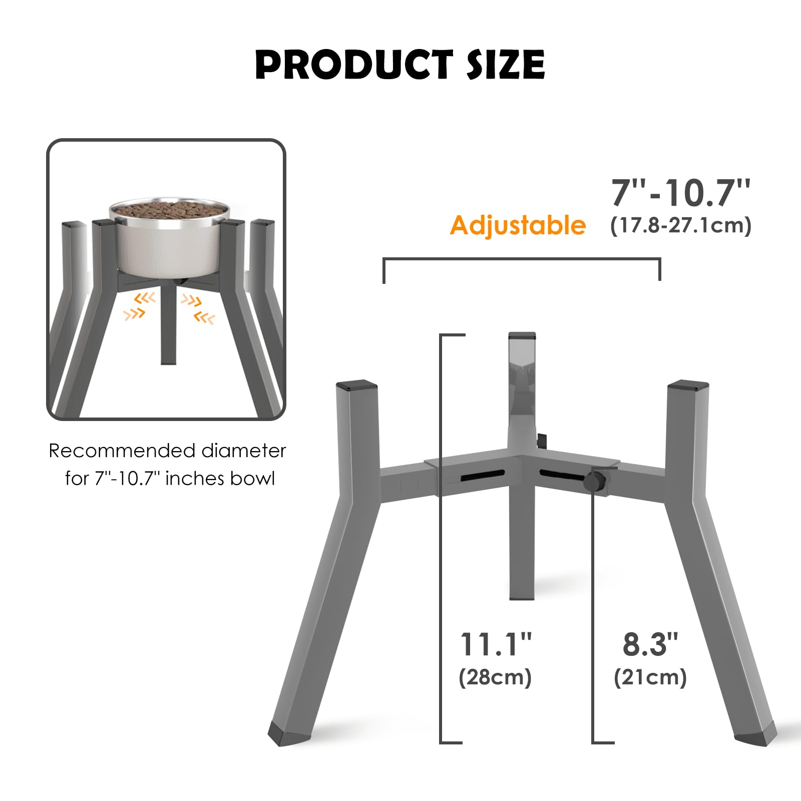 Soporte Elevado para Cuencos para Perros Medianos y Grandes TIDANT Ancho Ajustable