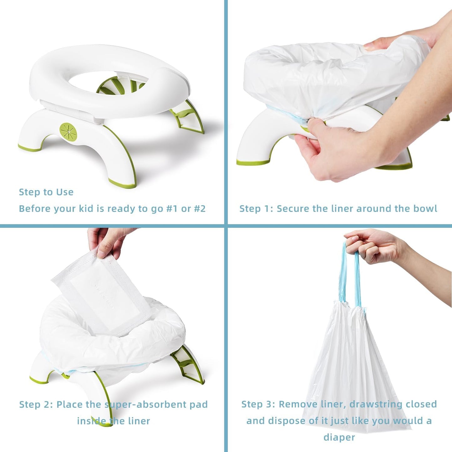 Bolsas de Repuesto para Orinal de Viaje OXO Tot Azul y Almohadillas Absorbentes