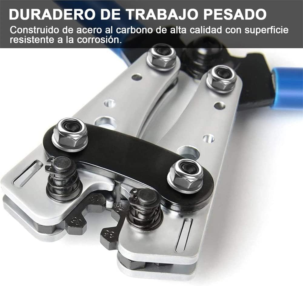 Herramienta de Crimpado de Cable de Batería，Crimpadora de Lengüetas de Cable de Batería para Terminales de Cable resistentes， AWG 10，8, 6, 4, 2, 1, 0 (Cable Crimping Pliers Set)