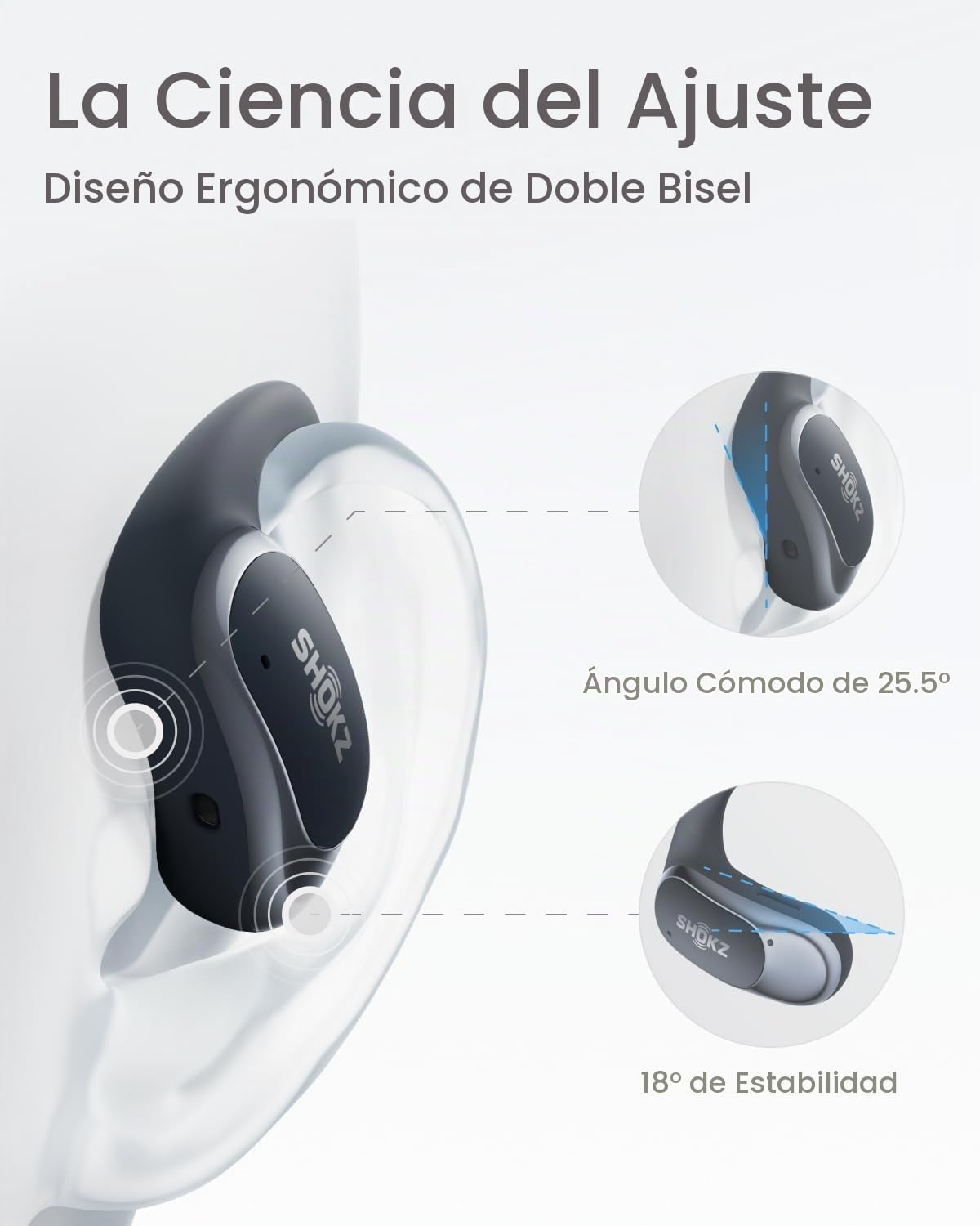Audífonos SHOKZ OpenFit Air Negro Resistentes al Agua con Ganchos Seguros para Uso Diario