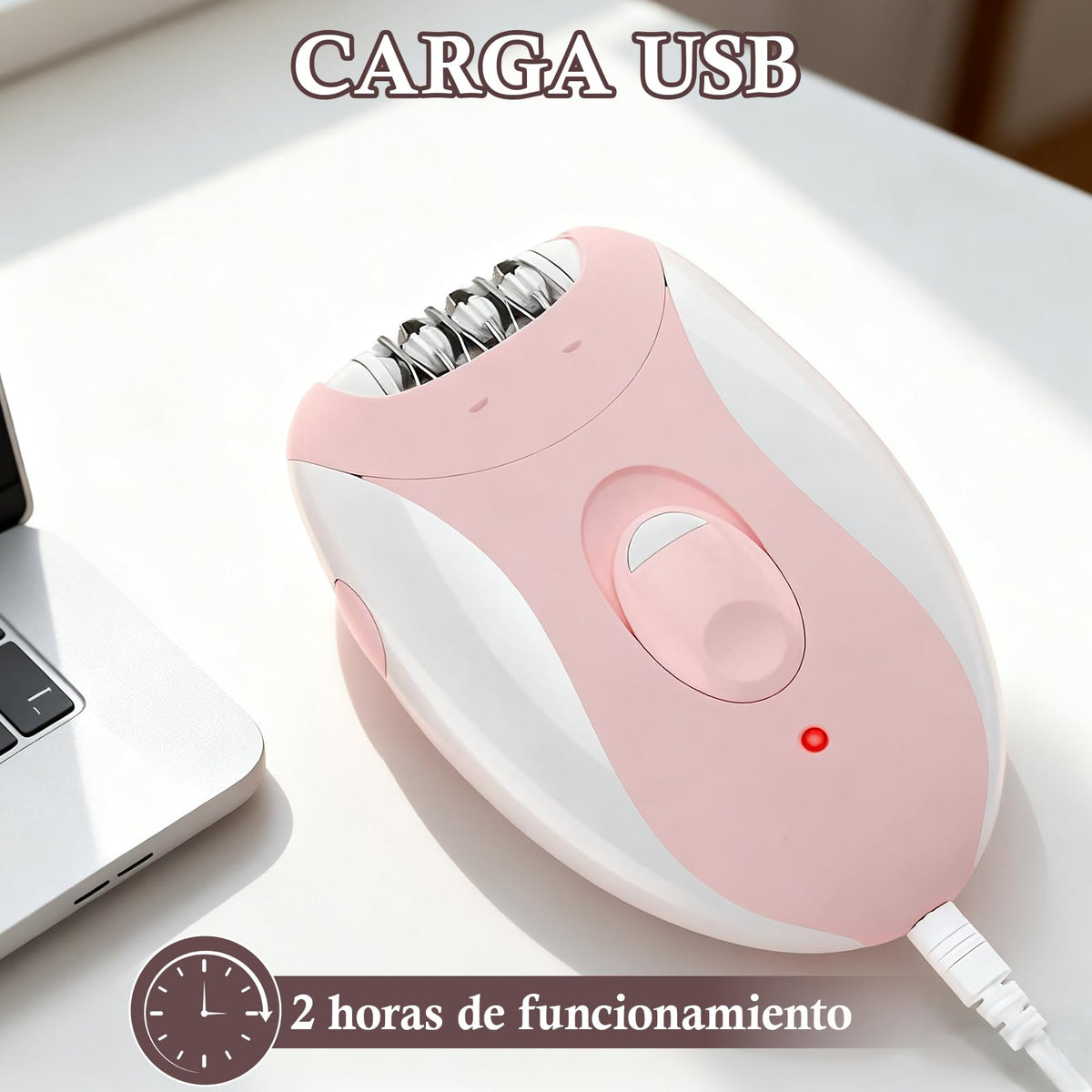 CAVIGLTE Depiladora Mujer, Depiladora Electrica Mujer, Maquina Depiladora Mujer para Axilas, Brazos, Piernas, Alrededor de los Labios