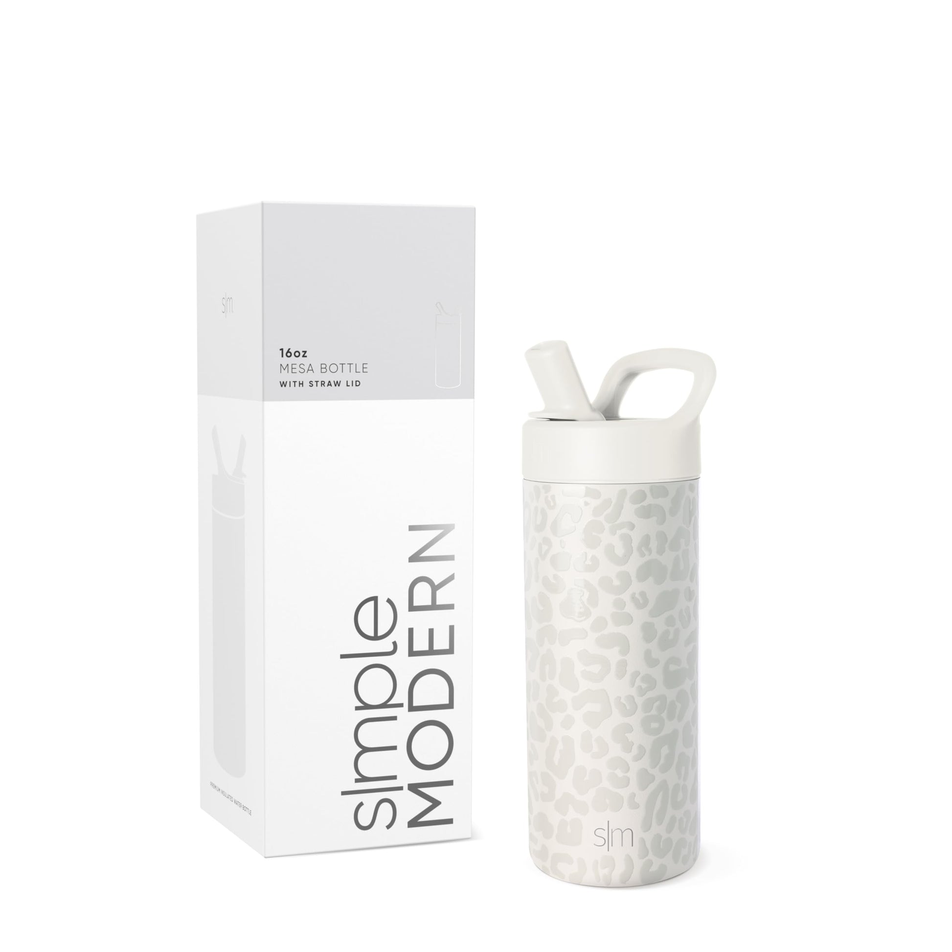 Botella de Agua Simple Modern Cream Leopard Aislada de Acero Inoxidable para Niña