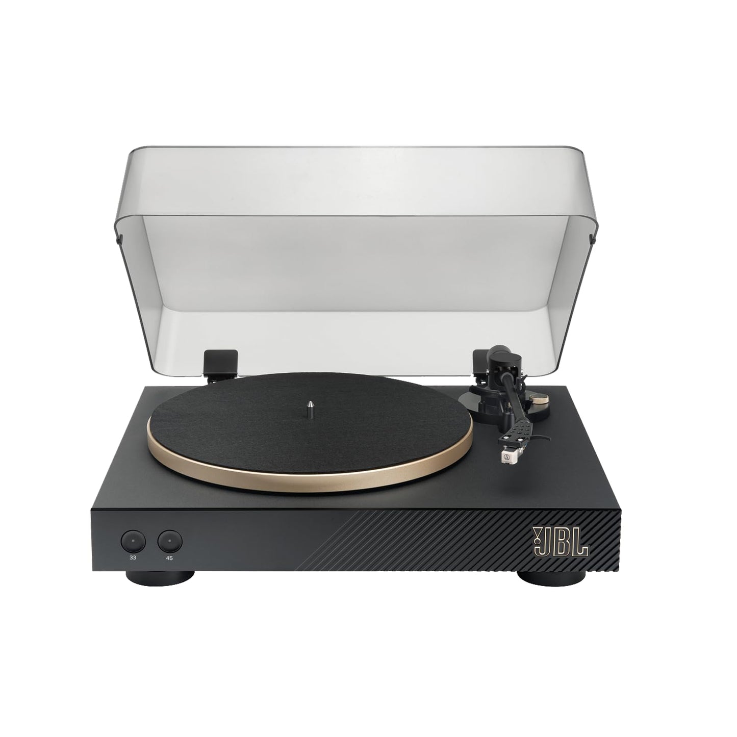 JBL Spinner BT - Bluetooth con Placa giratoria AptX-HD™, componentes, Carcasa extraíble, Plato de Aluminio y transmisión por Correa, Cartucho de imán móvil preinstalado (Dorado)