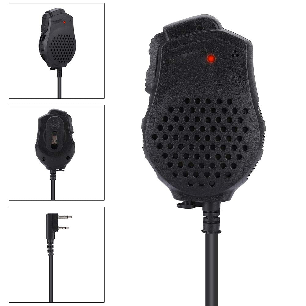 Micrófono de Altavoz Yoidesu Negro Doble PTT para Walkie Talkie UV-82 Serie