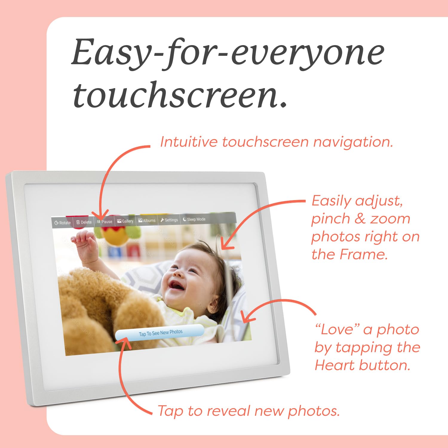Marco de Fotos Digital Skylight WiFi Carga desde Teléfono Visualización Táctil 10 Pulgadas