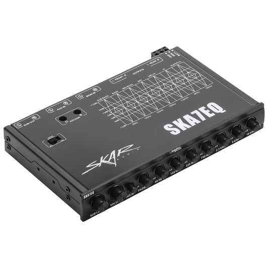 Ecualizador Gráfico Skar Audio SKA7EQ con Entrada Auxiliar y Salidas RCA de Alto Voltaje para Coche