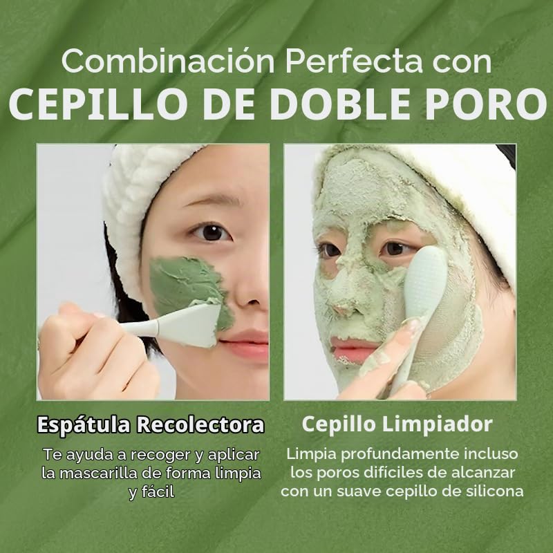 Holy Basil Bubble Deep Mask, Limpieza Profunda + Control de Grasa, Elimina Puntos Negros y Reduce Poros, Arcilla Coreana Para Enjuagar Con Burbujas Cuchara Incluida