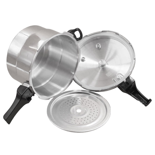 Bee Vibes Olla de Presión Express de Aluminio 9 Litros con 8 Sistemas de Seguridad y Vaporera Antiadherente Ideal para Cocinar Sopas Carnes y Más de Manera Rápida y Segura Compatible con Estufa de Gas
