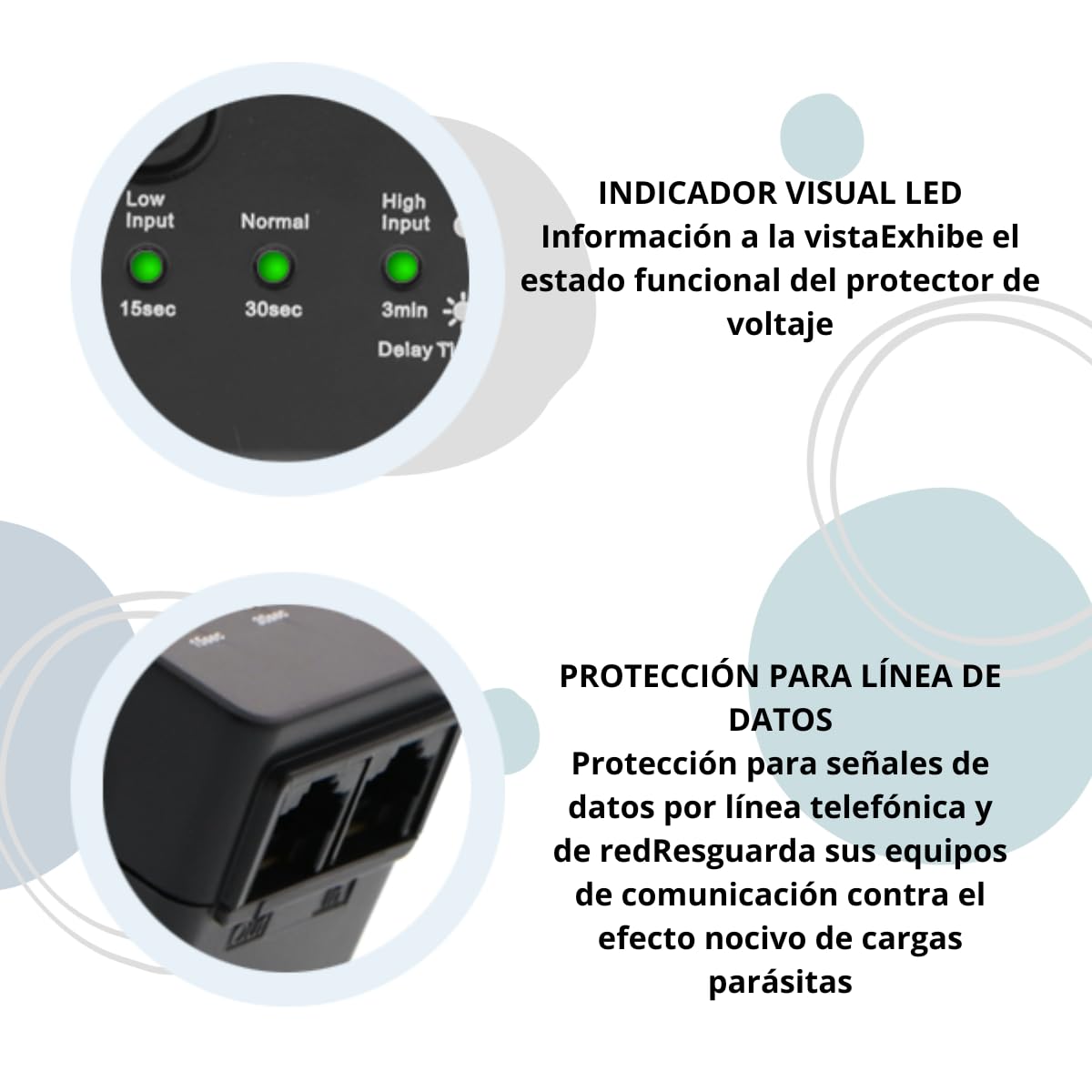 Protector de Voltaje Forza 350° RJ45 120V