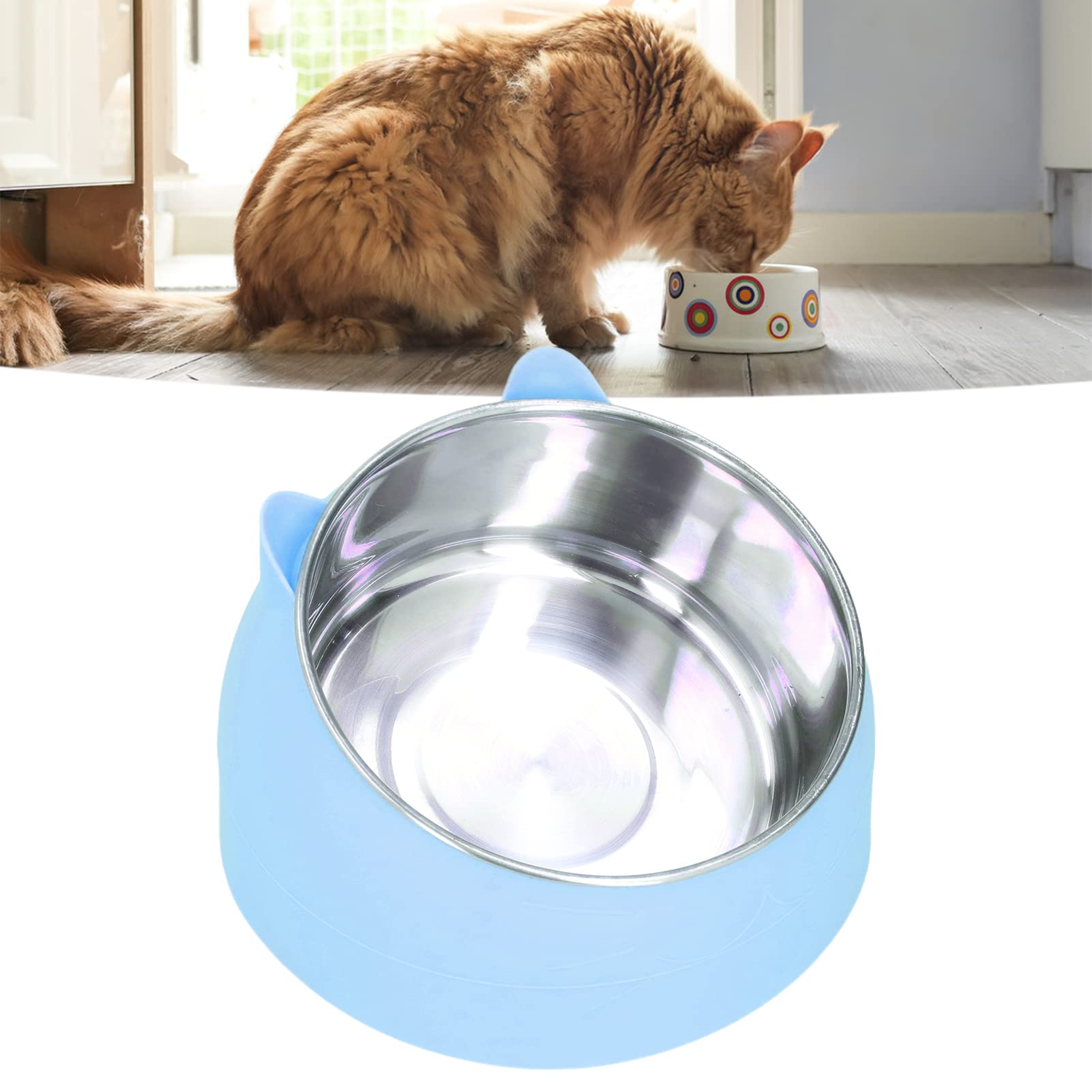 GLOGLOW Cuenco para Mascotas con Calefacción, Temperatura de Acero Inoxidable Tazón de Comida para Gatos Tazón de Calentamiento para Mascotas Perro Gato Calentador de Agua Térmico Tazón para Gatos