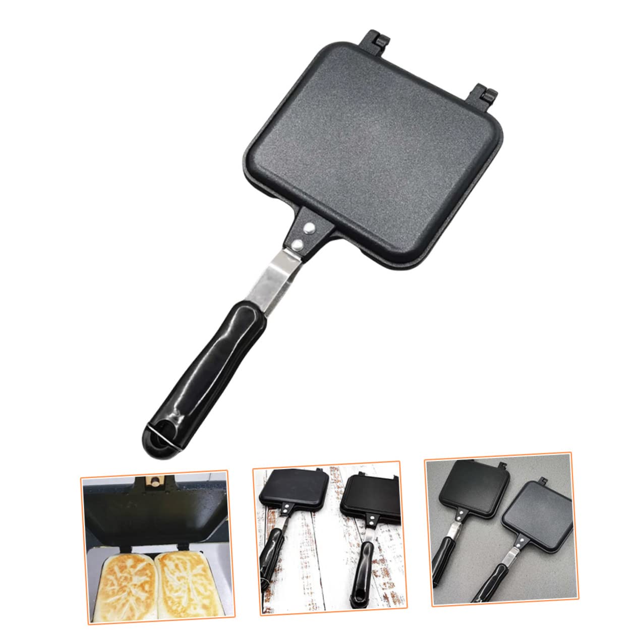 Cabilock Sandwichera Simple Prensa De Sándwich De Aluminio Herramienta De Cocina Antiadherente Molde Para Pan De Sándwich Esencial De Cocina