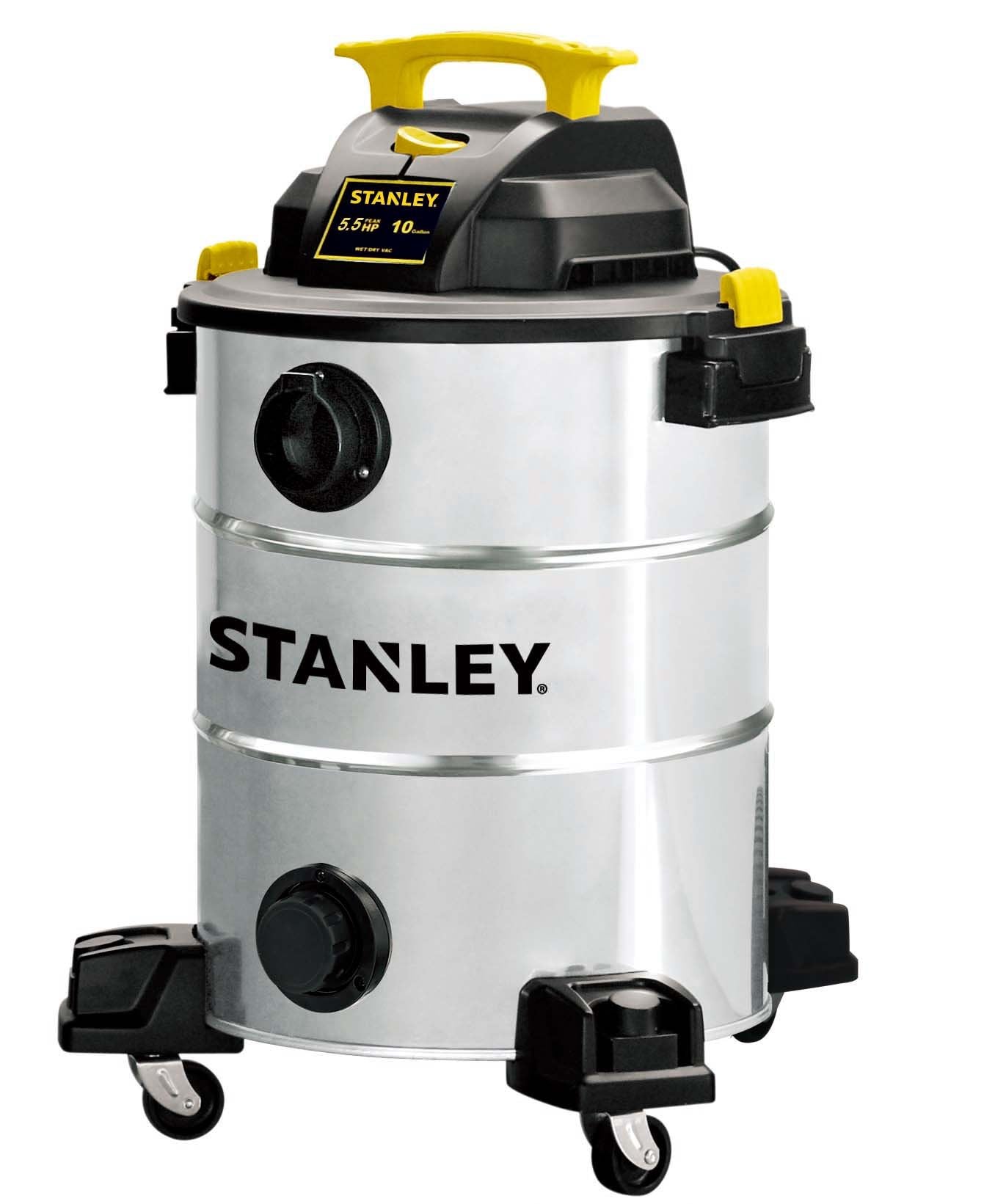 Aspiradora STANLEY Acero Inoxidable 10 Galones 4 HP en Seco y Húmedo