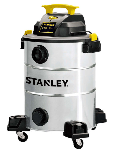 Aspiradora STANLEY Acero Inoxidable 10 Galones 4 HP en Seco y Húmedo